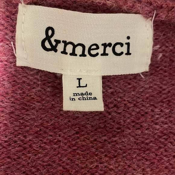 NWT— &MERCI |  Fringed Sleeve cardigan size | large - Picture 7 of 10